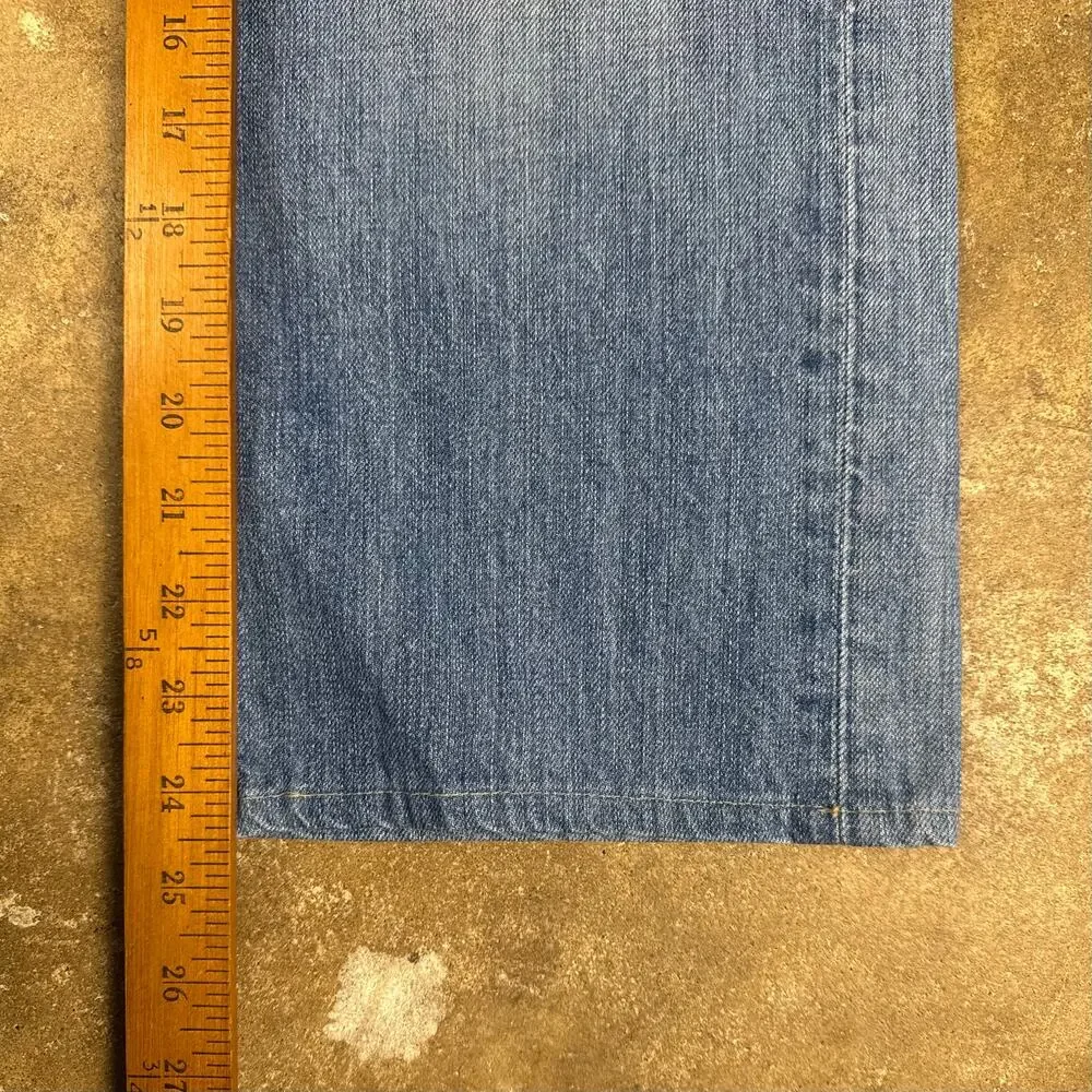 Vintage True Religion Jeans Men’s‎ 34 Straight Cropped USA Made Red Stitch Denim
